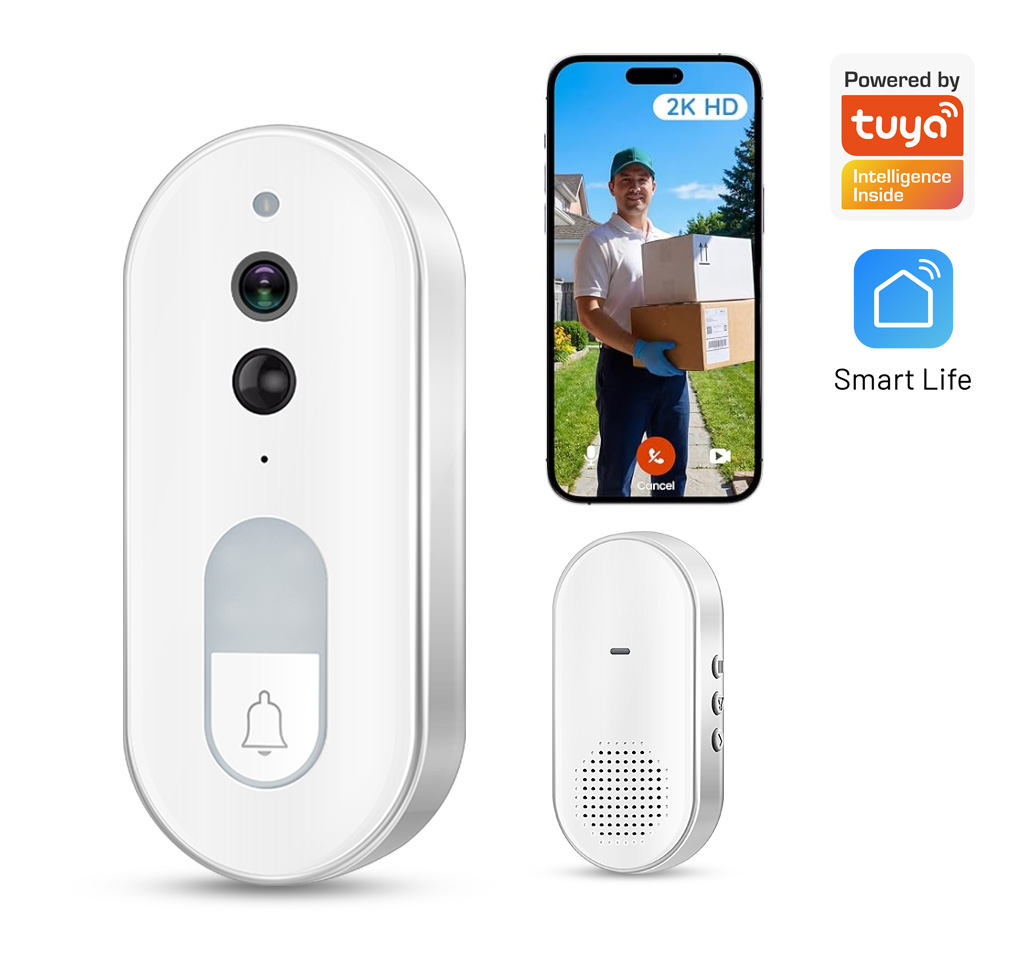 Home Security Doorbell Camera - Videoportero Inteligente Tuya, Inalámbrico, 1080P HD,