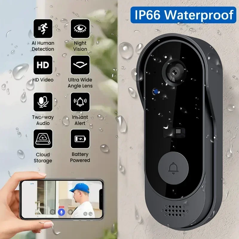 Home Security Doorbell Camera - Videoportero Inalámbrico HD a Prueba de