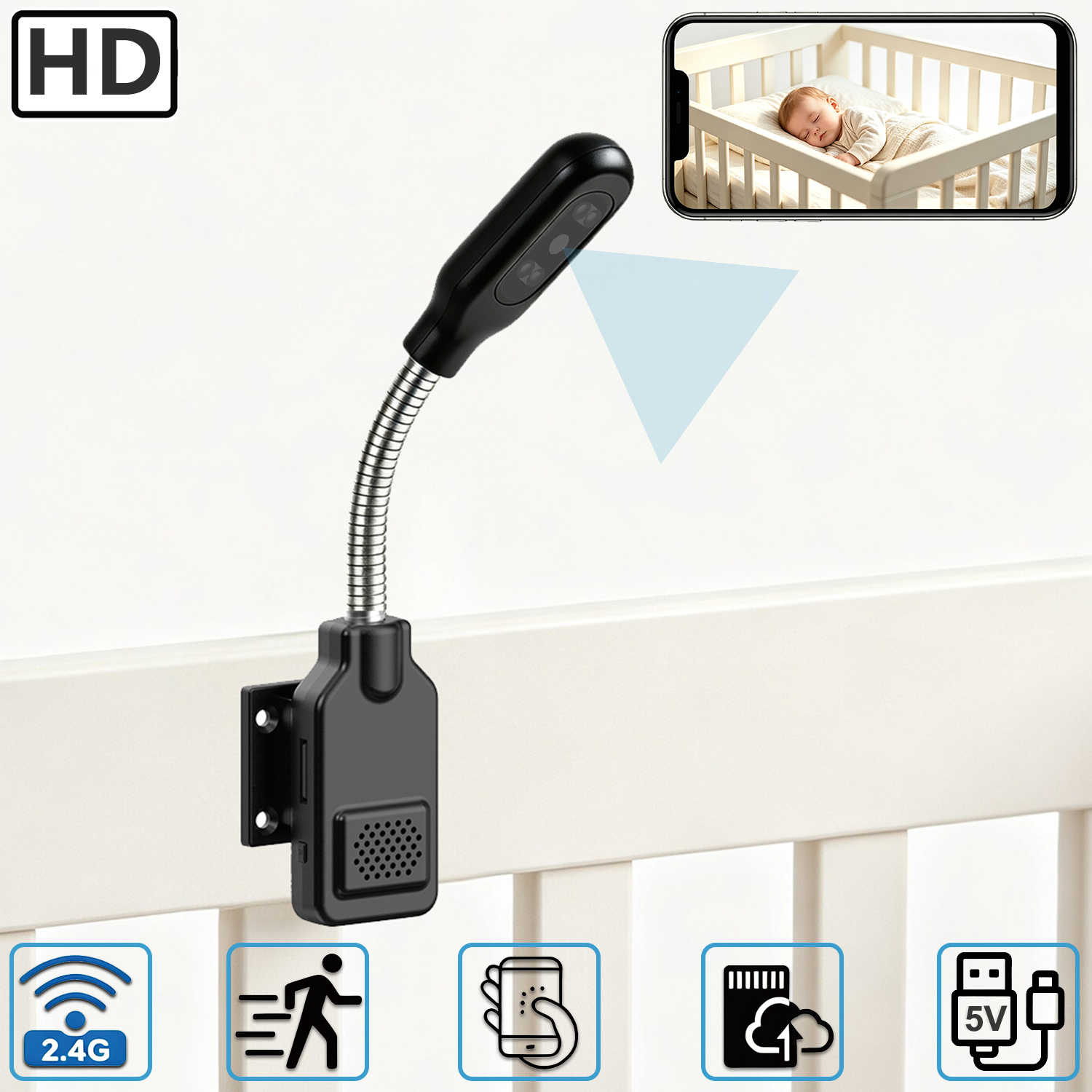 Home Security Hidden Cameras - Cámara de Vigilancia Flexible con Cuello