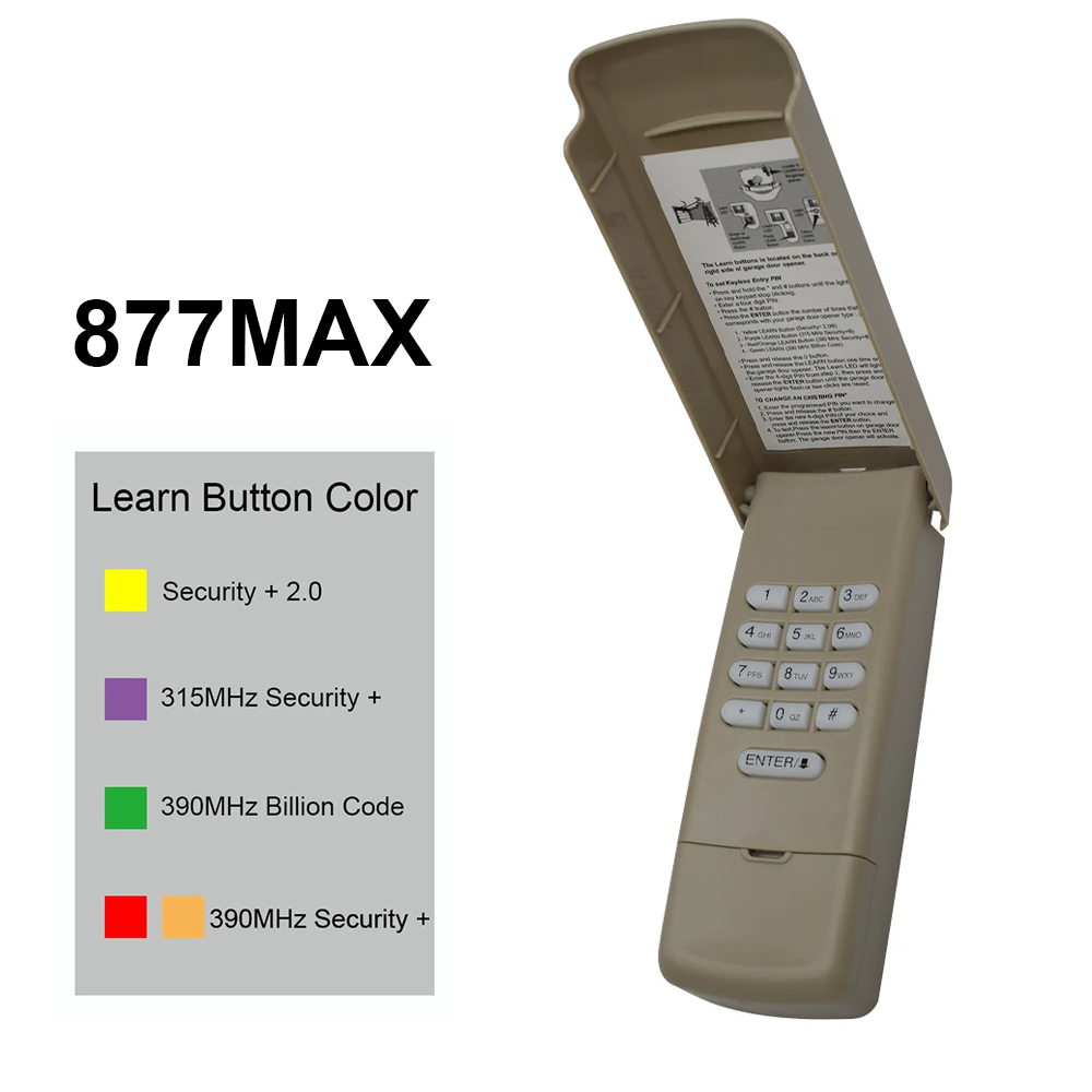 Home Security Keypad - Teclado inalámbrico 877MAX, abridor de puerta