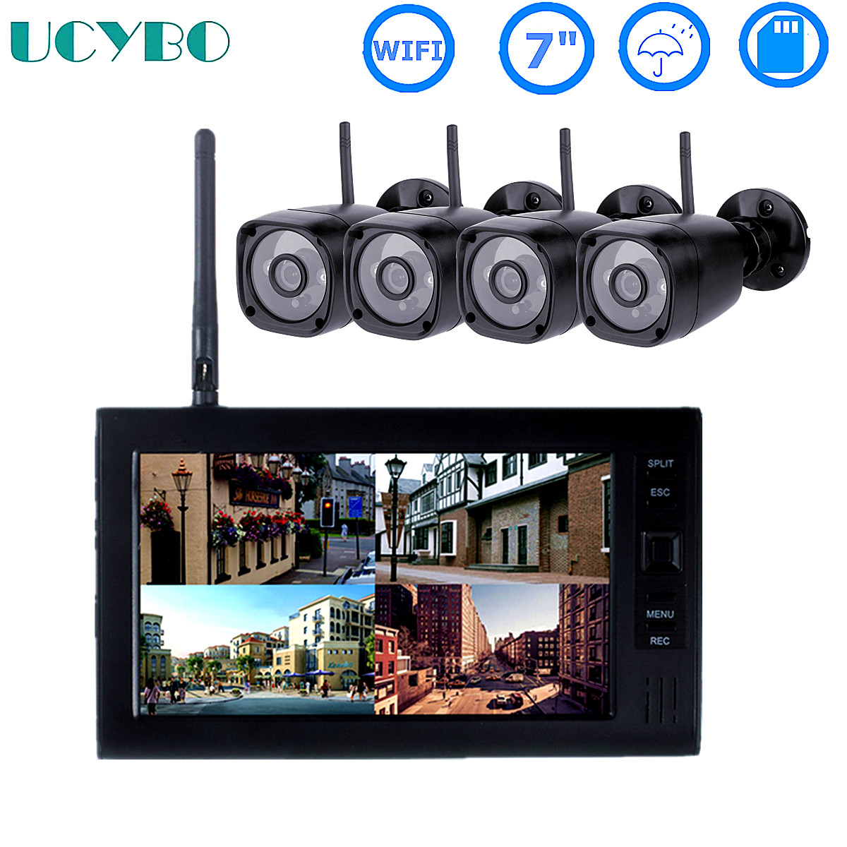 Home Security Kit With Camera - Sistema de seguridad cctv lcd de