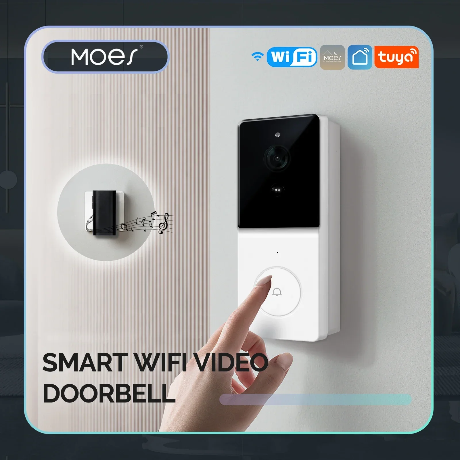 Home Security Doorbell Camera - MOES Tuya-cámara de vídeo inteligente con