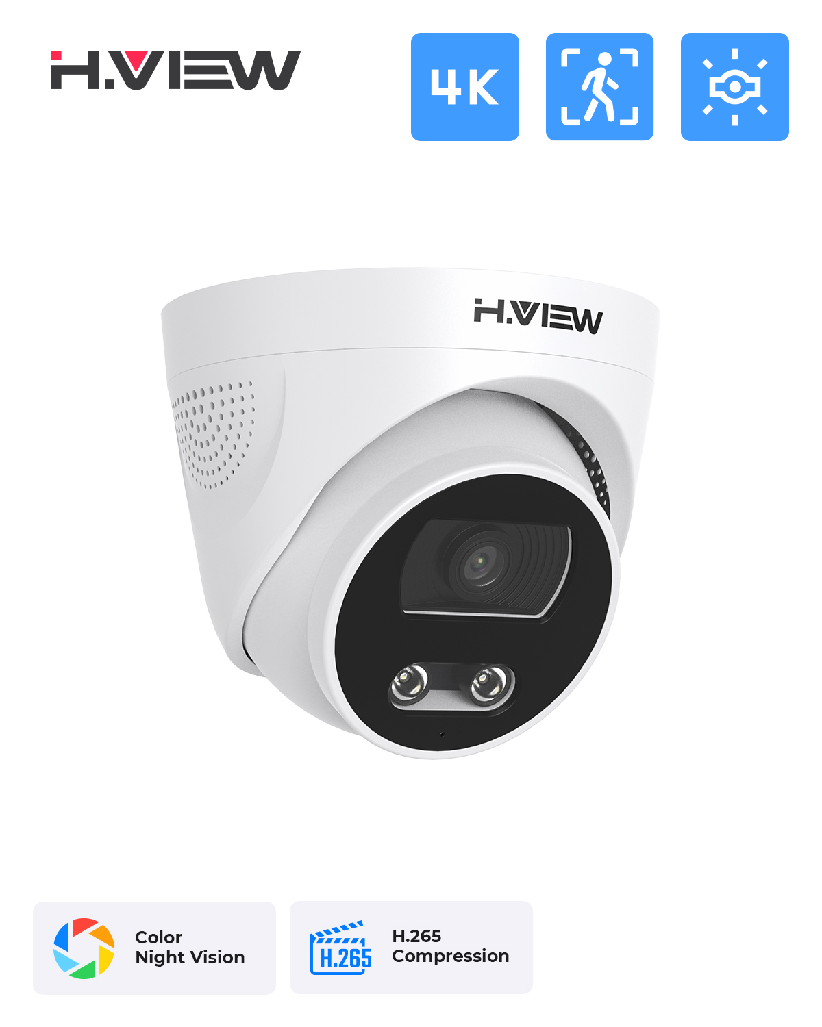 H.View-cámara Ip Poe de 8Mp, v - Home Security Ai reseña y precio