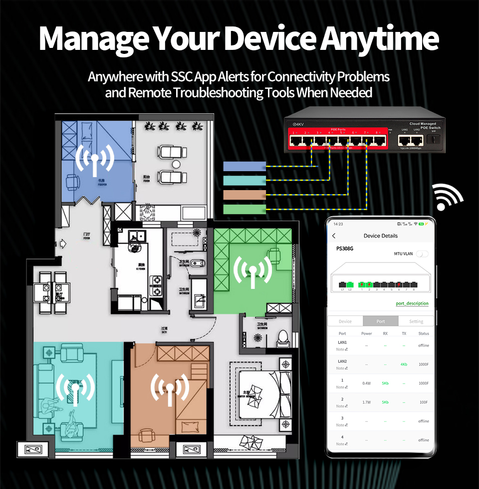 Switch POE de 8 puertos gestio - Home Security And Cameras reseña y precio