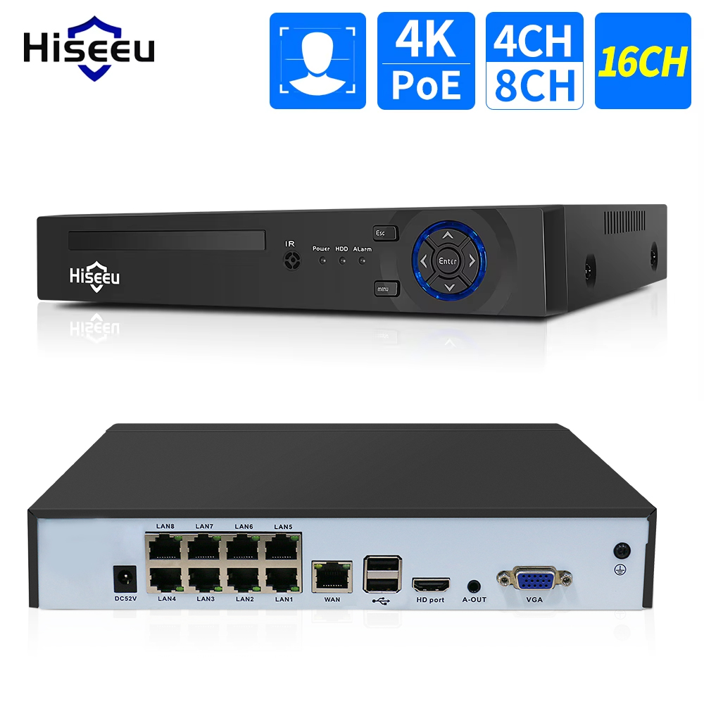 Hiseeu 4CH 10CH 16CH 4K 8MP 5M - Home Security And Cameras reseña y precio