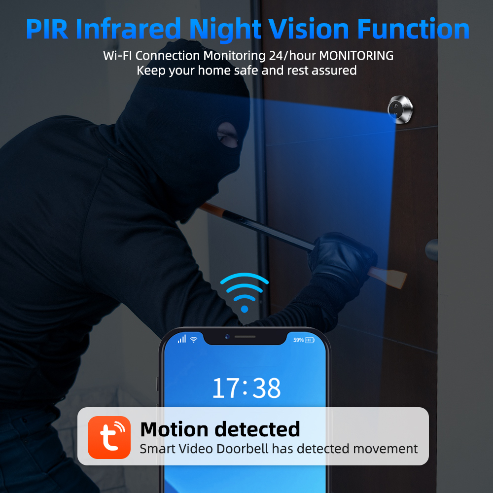1080P WiFi mirilla Tuya mirill - Home Security Doorbell Camera reseña y precio